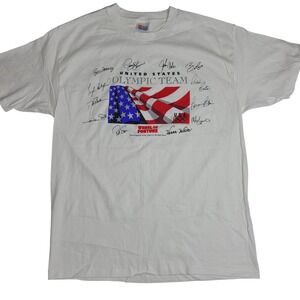 Vintage 1996 Olympic Team Wheel of Fortune Signitures Shirt Size XL Made In USA